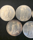 1921-1935 90  Si Lver Peace Dollars Lot Of 5 Uncirculated Mixed Dates      