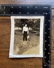 Man   His Dog Maybe A Boxer An Original Vintage Photo