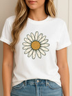 Vintage Daisy Graphic T-shirt Retro Floral Tee For Women Boho Nature Style