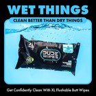 Dude Wipes - Flushable Wipes - 3 Pack  144 Wipes - Unscented Adult Wet Wipes