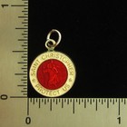 Vintage Saint Christopher Medal White Red Enamel Jesus Tiny Medal Small Size