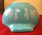 Corning Pyrex 442 Amish Turquoise Butterprint 1 5 Qt Cinderella Mixing Bowl 1957