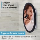 Fogless Shower Mirror For Shaving And Makeup With 3 Removable Powerful Suction
