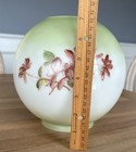 Antique Gwtw Painted Flowers Glass Globe Oil Lamp Shade Signed R  Dye 7 25   