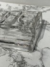 Antique Glass Desk Caddy  Inkwell Art Deco  Double Ink Well Pen Holder