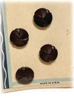 Vtg Latest Style Dimensional Black Spiral 4 Buttons On Card 1930s Nos 5 8  Sz 24