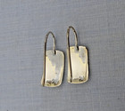 Vtg Silpada Sterling Silver Hammered Rectangle French Hook Earrings