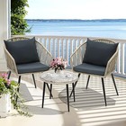 3-piece Outdoor Patio Furniture Wicker Bistro Set  All-weather Rattan 