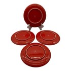 Waechtersbach Vtg  4  Red Christmas Tree Salad Dessert Plates 7 75    W  Germany