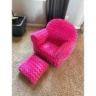 Hot Pink Little Kids Plush Rocking Chair And Ottoman