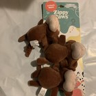 Zippy Paws Plush 3 Miniz Monkeys Mini Pet Dog Toy Squeaks Brown 4 5  New