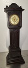 Antique Ansonia 1878 Miniature Grandfather Clock Carved Case Working Mechanical
