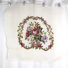 Needlepoint Unframed Floral Roses Violets Flowers 30  X 29  Completed  Romantic