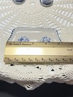 Vintage Miniature Porcelain 8 Piece Doll Tea Set Blue Delft White Floral