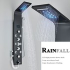 Ello allo Black Led Shower Panel Tower Rain waterfall Shower Head Massage System