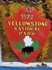 Vintage Yellowstone Porcelain Sign Old National Park Us Forest Service Arrowhead