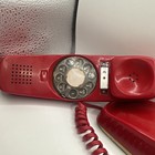 Vtg Red Rotary Dial Bell Systems Trimline Telephone  Itt 