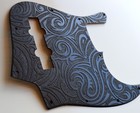 Custom Jazz Bass Pickguard J Bass Scratch Plate Black Double Textured Swirl