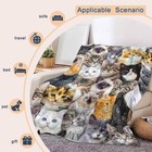 Cute Cat Pattern Blanket soft Fluffy Ac Nap perfect For Home Office Use