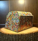 Vintage 1970s Floral Psychedelic Tin Box Retro Mod Storage Container Maximalist 