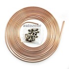 2 X Copper-coated Brake Line Tubing Kit 3 16 Od 25 Ft Coil Roll All Size Fitting