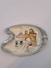 Vintage Hand Painted Ceramic Ashtray Dish Mid Century Modern Style Decorative
