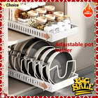 1pc Kitchen Multifunctional Organizer Pull Out For Pots pans Sliding Lid Holder 