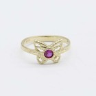 Colorful Butterfly Toe Ring Solid Real 10k Yellow Gold