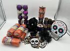 Crafter   s Square Halloween Lot Wire Edge Ribbon Sparkle Decorative Mesh Spiders