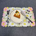 Set Of 4 Vintage Embroidery Cutwork Placemats Table Mats Runner Doilies 11 x17 
