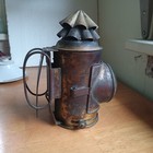 1880s Brass Policeman s Lantern Glass Lens Flashlight With Kerosene Burner Nice 