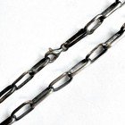 Navajo Paperclip Link Chain Necklace 27in Handmade 6mm Sterling 30g Antiqued