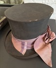 1890s Antique Victorian Paris French Stetson Parade Silk Top Hat - Theater Derby