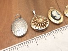 Vintage-now 4 Pc Costume Locket Lot Gold Silver Tone Filigree Victorian Style  7