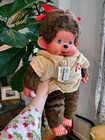 Very Large Vintage Monchhichi Girl Doll With Tags