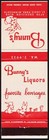 Vintage Matchbook Cover Bunnys Liquors Rabbits Pictured St Louis Park Minnesota