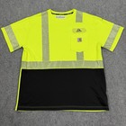 Lot Of 4 Carhartt Force T-shirt Mens Large Yellow High Visibility Relaxed Fit