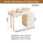 Vanity Table Makeup Adjustment Vanity Table With 5 Drawers Dressing Table White