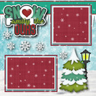 Snow Family Like Ours  Premade Scrapbook Pages Paper Printed Layout Dbds
