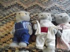 Lot Vintage Flocked Bears Adults  Children   Babies Epoch