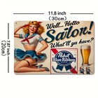 1pc Vintage Pabst Blue Ribbon Beer Tin Metal Signs - 8x12 Inch Distressed Chic 