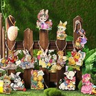  24 Pcs Vintage Valentine Day Tree Ornaments Easter Wooden Ornaments St  Bunny