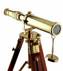Brass Telescope With Wooden Tripod Stand Maritime Nautical Vintage Desk D  cor