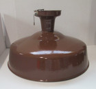 Lot Of 4 Rare Brown 16  Porcelain Industrial Barn Light Vintage Gas Station  Crl