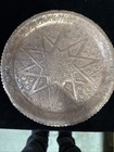 Beautiful Vintage 9 5  Middle Eastern Decorative Handmade Tinned Copper Plate