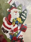 Bucilla Plaid Santa s Mailbox 18    Felt Christmas Stocking Kit No 86576 New