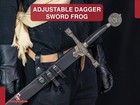 Medieval Functional Ace Dueler 3-strap Genuine Leather Sword Frog Adjustable L r