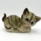 Vintage Norleans Japan Blue Eyes Kitten Cat Figurine Ceramic Porcelain 4x6 5   