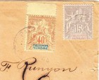 French Oceania Sc 15  9-papeete Tahiti-21 aout 1909-registered-to Fostori