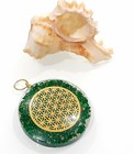 Malachite Flower Of Life Healing Chakra Orgone Pendant Reiki Emf Protection 